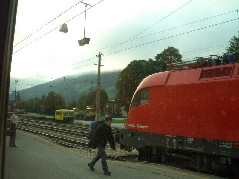 Austrian hills, cloud and station