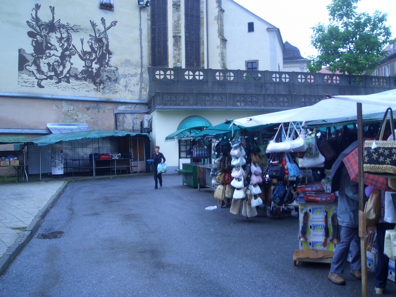 Market and picture in Ptuj