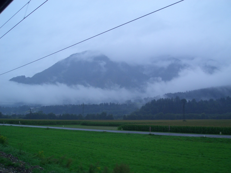 Austrian hills in the mist