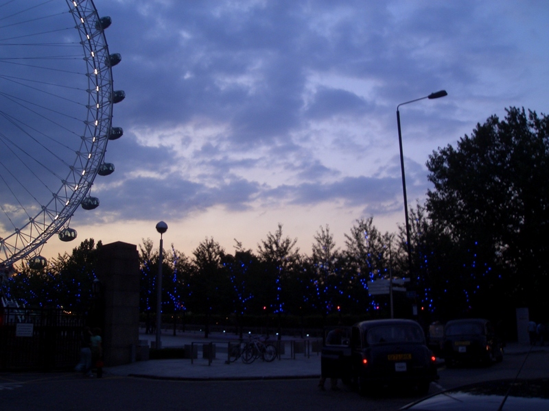 Blue trees at the London Eye